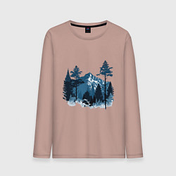 Мужской лонгслив Графика горный пейзаж
