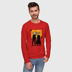 Лонгслив хлопковый мужской Гето и Годжо - Магическая битва, цвет: красный — фото 2
