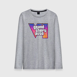 Лонгслив хлопковый мужской Grand theft auto VI, цвет: меланж