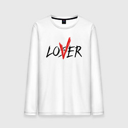 Лонгслив хлопковый мужской Loser lover, цвет: белый