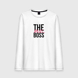Лонгслив хлопковый мужской The real boss, цвет: белый