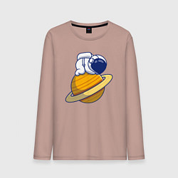 Мужской лонгслив Космонавт на Сатурне