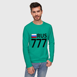 Лонгслив хлопковый мужской RUS 777 цвета зеленый — фото 2
