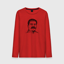 Лонгслив хлопковый мужской Сталин улыбается, цвет: красный