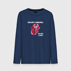 Лонгслив хлопковый мужской The Rolling Stones - Diamonds tongue, цвет: тёмно-синий
