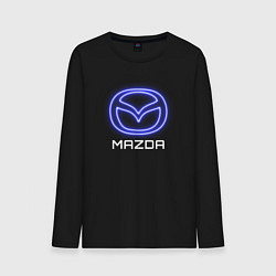 Лонгслив хлопковый мужской Mazda neon, цвет: черный