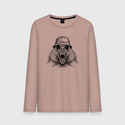 Лонгслив хлопковый мужской Суслик в панаме и очках, цвет: пыльно-розовый