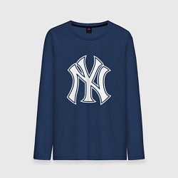 Лонгслив хлопковый мужской New York yankees - baseball logo, цвет: тёмно-синий