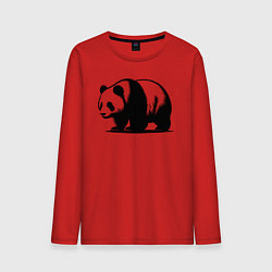 Лонгслив хлопковый мужской Стоящая чёрная панда, цвет: красный