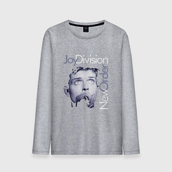Лонгслив хлопковый мужской Joy Division - Ian Curtis, цвет: меланж