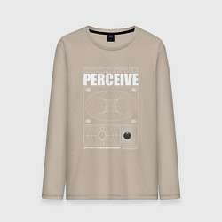 Лонгслив хлопковый мужской Perceive streetwear, цвет: миндальный