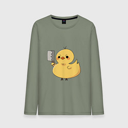 Лонгслив хлопковый мужской Утёнок с ножиком, цвет: авокадо