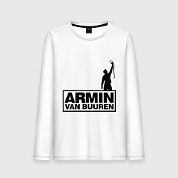 Лонгслив хлопковый мужской Armin van buuren, цвет: белый