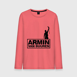 Лонгслив хлопковый мужской Armin van buuren, цвет: коралловый