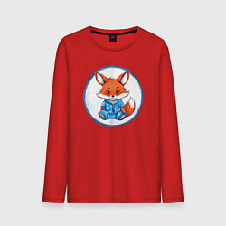 Лонгслив хлопковый мужской Милый Лапутик, цвет: красный