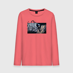 Лонгслив хлопковый мужской Сон Чжин У, цвет: коралловый