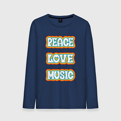 Мужской лонгслив Мир любовь музыка