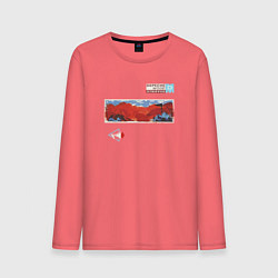 Лонгслив хлопковый мужской Depeche Mode - Stripped single, цвет: коралловый