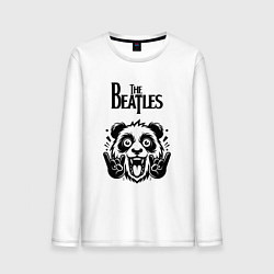Лонгслив хлопковый мужской The Beatles - rock panda, цвет: белый