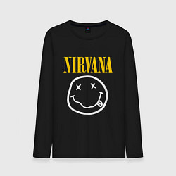 Лонгслив хлопковый мужской Nirvana original, цвет: черный