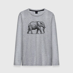 Лонгслив хлопковый мужской Слон гуляет, цвет: меланж