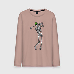 Лонгслив хлопковый мужской Golfing skeleton, цвет: пыльно-розовый