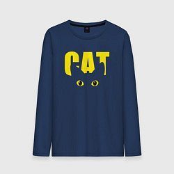 Лонгслив хлопковый мужской Cat облик, цвет: тёмно-синий
