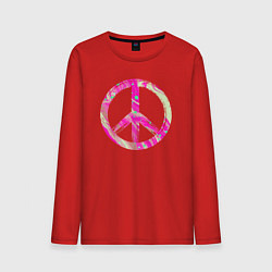 Лонгслив хлопковый мужской Pink peace, цвет: красный