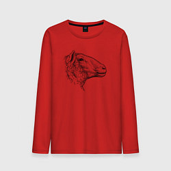 Лонгслив хлопковый мужской Овца в профиль, цвет: красный