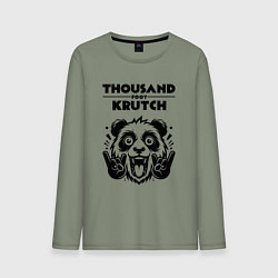 Лонгслив хлопковый мужской Thousand Foot Krutch - rock panda, цвет: авокадо