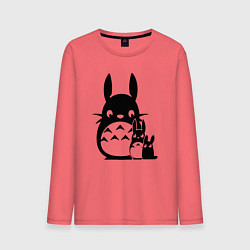 Лонгслив хлопковый мужской Totoros, цвет: коралловый
