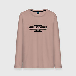 Лонгслив хлопковый мужской Helldivers 2: Logo, цвет: пыльно-розовый