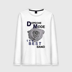 Лонгслив хлопковый мужской Depeche Mode - best of band, цвет: белый