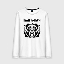 Лонгслив хлопковый мужской Iron Maiden - rock panda, цвет: белый
