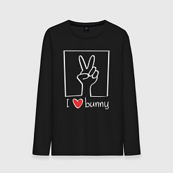 Лонгслив хлопковый мужской I love bunny, цвет: черный