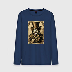 Лонгслив хлопковый мужской Шляпник сепия, цвет: тёмно-синий