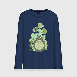 Лонгслив хлопковый мужской Green Totoro, цвет: тёмно-синий