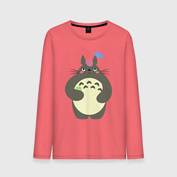 Лонгслив хлопковый мужской Totoro game, цвет: коралловый