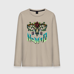 Лонгслив хлопковый мужской Skull bike nomad, цвет: миндальный