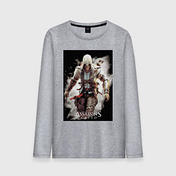 Лонгслив хлопковый мужской Assassins creed белый туман, цвет: меланж