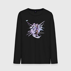 Лонгслив хлопковый мужской Кэ Цин из Геншин Импакт, цвет: черный