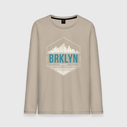 Лонгслив хлопковый мужской Brooklyn city, цвет: миндальный