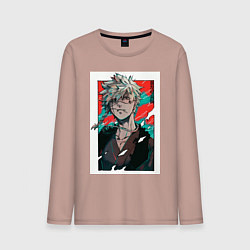 Лонгслив хлопковый мужской Адский рай Тёбэй Адза, цвет: пыльно-розовый