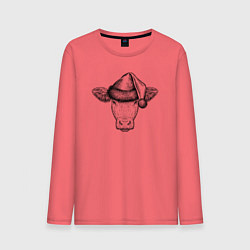 Мужской лонгслив Буренка новогодняя