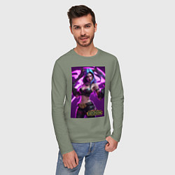 Лонгслив хлопковый мужской League of Legends Akali Kda, цвет: авокадо — фото 2