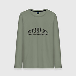 Лонгслив хлопковый мужской Эволюция боулинга, цвет: авокадо