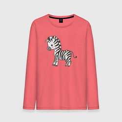 Лонгслив хлопковый мужской Маленькая зебра, цвет: коралловый