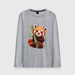 Лонгслив хлопковый мужской The Red Panda, цвет: меланж