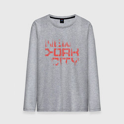 Лонгслив хлопковый мужской New york city streetwear, цвет: меланж