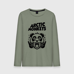 Лонгслив хлопковый мужской Arctic Monkeys - rock panda, цвет: авокадо